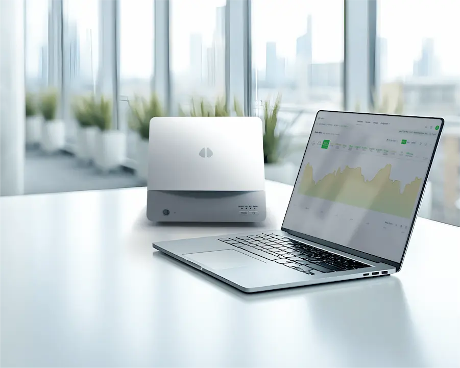 Healthy, modern office workspace