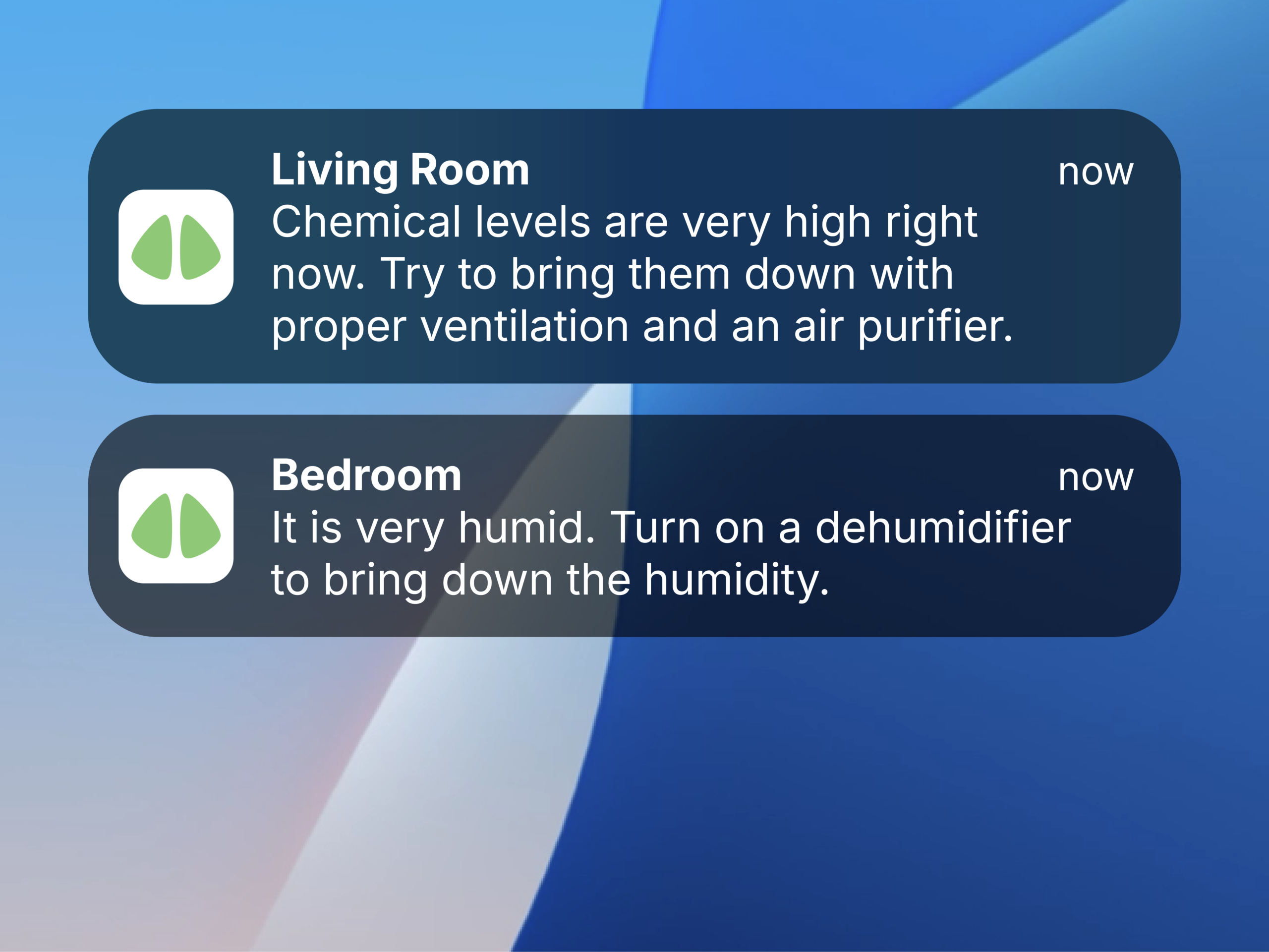Instant alerts in the uHoo app